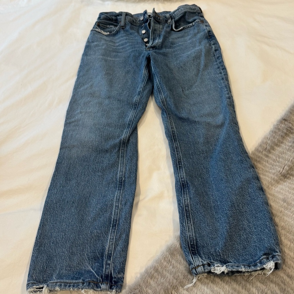 Agolde Straight Leg Blue Jeans - Riley
